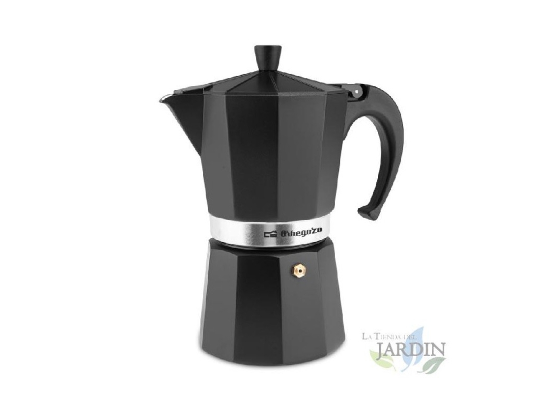 Cafetera Italiana ORBEGOZO Aluminio Negro (9 Tazas)