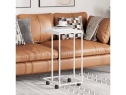 Mesa auxiliar | Mesa de comedor con ruedas 40x30x63,5cm, madera blanca