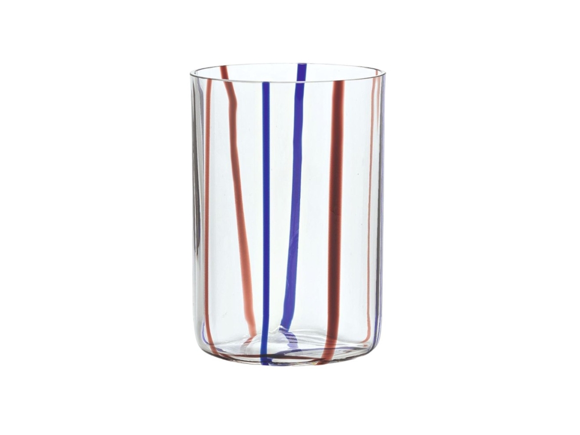 Vaso Tirache ZAFFERANO de vidrio borosilicato bicolor Amatista-azul caja 6 piezas