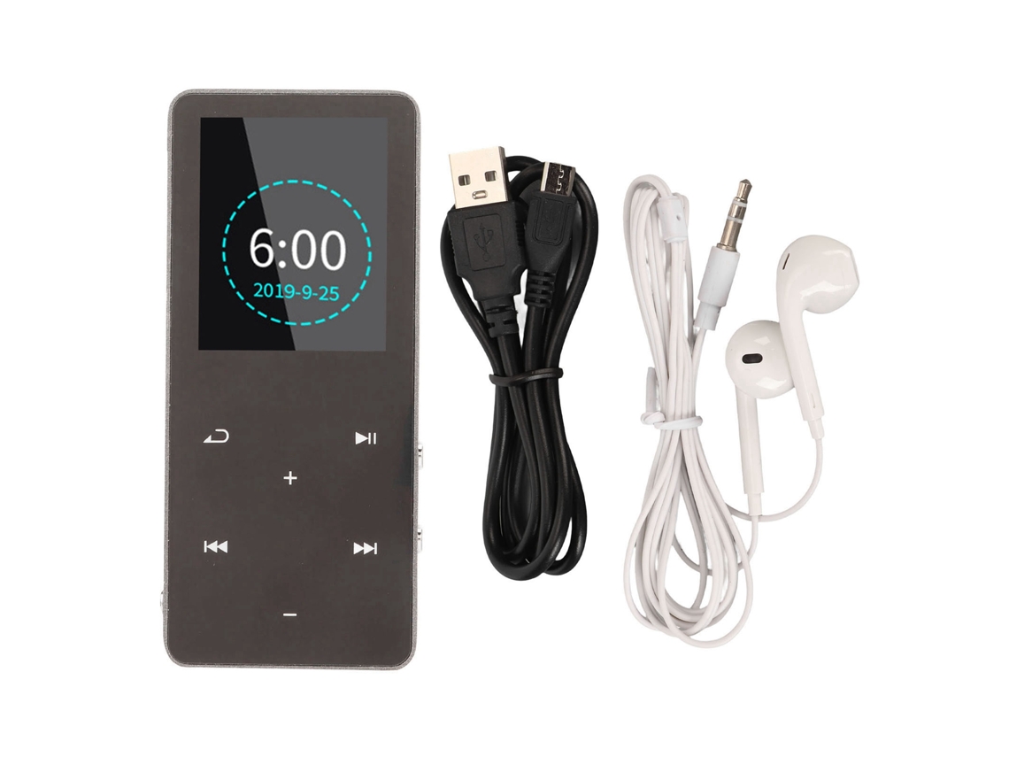 Reproductor Mp3 Mp4 Hifi Con Bluetooth 5.0, 16 Gb De Almacenamiento, Radio Fm, Grabadora, Pantalla De 1,8 Pulgadas Y Acabado Metálico.