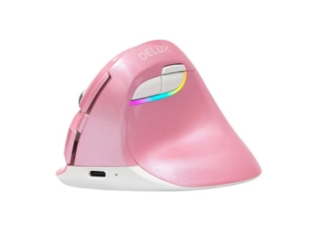Ratón Vertical ENKERS RGB (Bluetooth - 1600 dpi - Rosa)