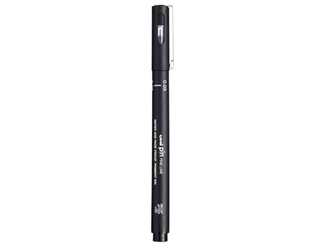 Marcador UNI Fine Liner Pin Pigmentado punta de 3 mm (Negro)