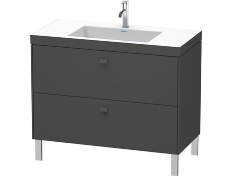 Lavamanos DURAVIT Brioso c-bonded con base de 100,0x48,0 cm 2 cajones sin rebosadero con banco para grifos 1 agujero para grifos