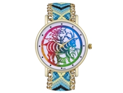 Reloj De Pulsera Unisex Zhoulianfa Con Correa Tejida Y Patrón De Recorte De Papel.