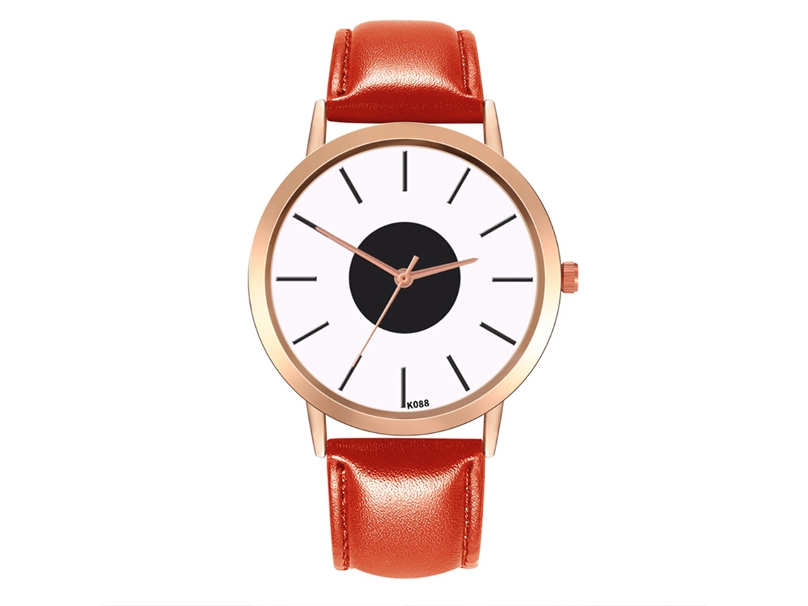 Elegante Reloj De Pulsera Para Hombre Con Movimiento De Cuarzo Y Correa De Cuero (rojo).