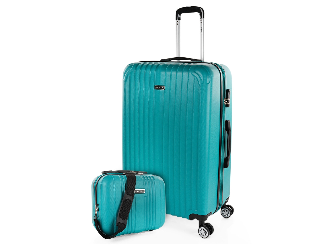 Maleta Abs Grande ITACA Sevron verde menta (49X76x30 Cm - 104L)
