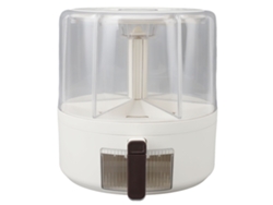 Dispensador De Cereales Giratorio Hermético De Pp Para Almacenamiento De Granos, Arroz Y Legumbres, Capacidad 4kg, Estilo Japonés