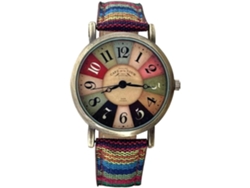 Reloj Multicolorido Pulsera Tejida Arcoíris Patrón Femenino Reloj Boho Hippie Roxoyuysan