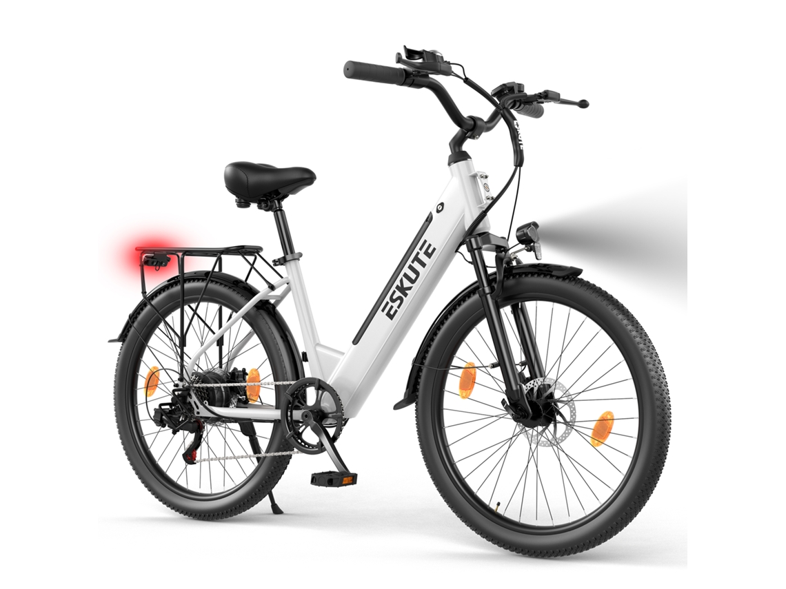 Bicicleta eléctrica urbana Eskute C100 Plus, ruedas de 26 pulgadas, motor de 250 W, batería de 36 V y 13 Ah.