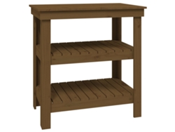 Maison Exclusive - Banco De Trabajo Madera Maciza Pino Marrón Miel 78,5x50x80 Cm