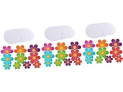 Juego de 3 pegatinas de baño extraíbles y no adhesivas de PEVA con estampado floral de Slowmoose (20 unidades x 3)