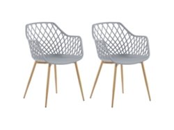 Conjunto de cadeiras de jantar de estilo escandinavo BELIANI Nashua de Material sintético Cinzento 50x51x86