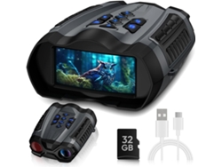 Gafas de visión nocturna, binoculares 4K con cámara, pantalla HD de 3,5" y tarjeta TF de 32 GB, Chronus de visión nocturna de 9 velocidades (negro)