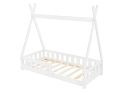 Cama infantil tipi ML-Design 70x140 cm color blanco con protección anticaída y somier