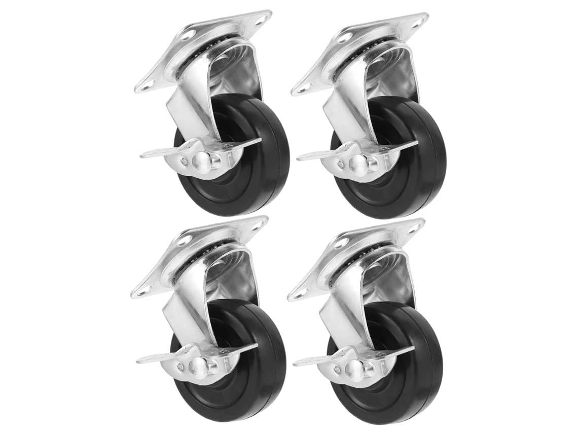 Juego De 4 Ruedas Giratorias Para Carros De Lavandería Y Muebles: Fáciles De Instalar Y Resistentes.
