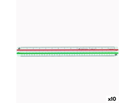 Escalímetro Faber-Castell Triangular Blanco 30 cm (10 Unidades)