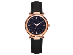 Reloj De Pulsera De Cuarzo Para Mujer Con Esfera Redonda, Informal Y Elegante, Negro.