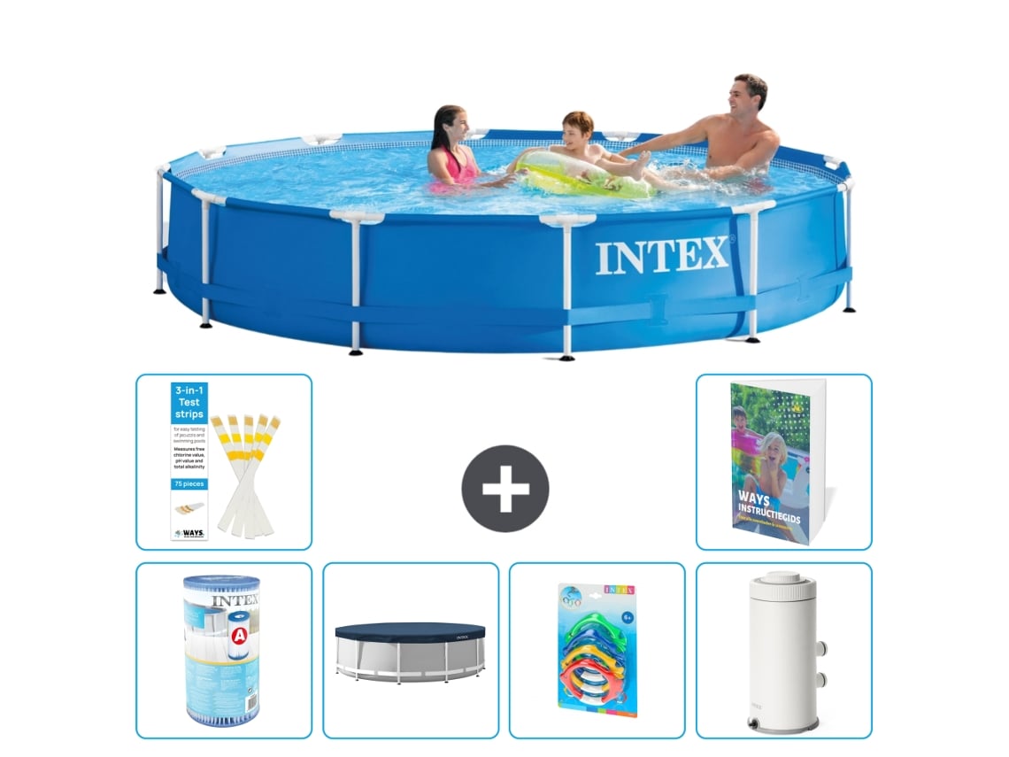 Intex Piscina Com Estrutura Redonda - 366x76 Cm - 7-peças S126