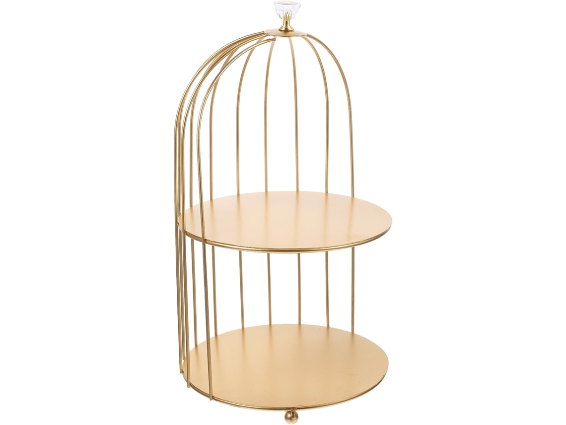 Organizador de maquillaje Yarnow en hierro dorado, duradero y moderno, para guardar cosméticos y accesorios de belleza.