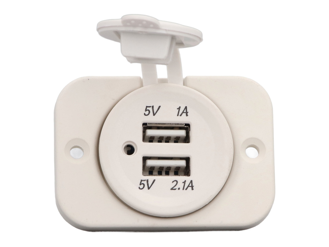 2026-cargador De Coche Usb Doble 2.1a 1a, Encendedor De Cigarrillos Con Luz Led Azul Para Moto Barco Dc12-24v
