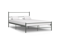 Estructura De Cama Sin Colchón Metal Gris 120x200 Cm
