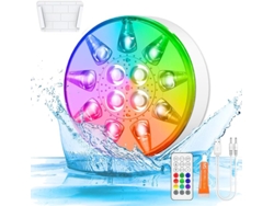 Luz de piscina con control remoto, luz LED sumergible recargable, resistente al agua IP68, ideal para fiestas en piscinas.