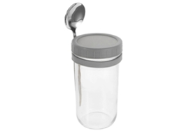 Recipiente grande para avena con tapa, 600 ml, redondo, multifuncional, para transporte al aire libre (1 juego).