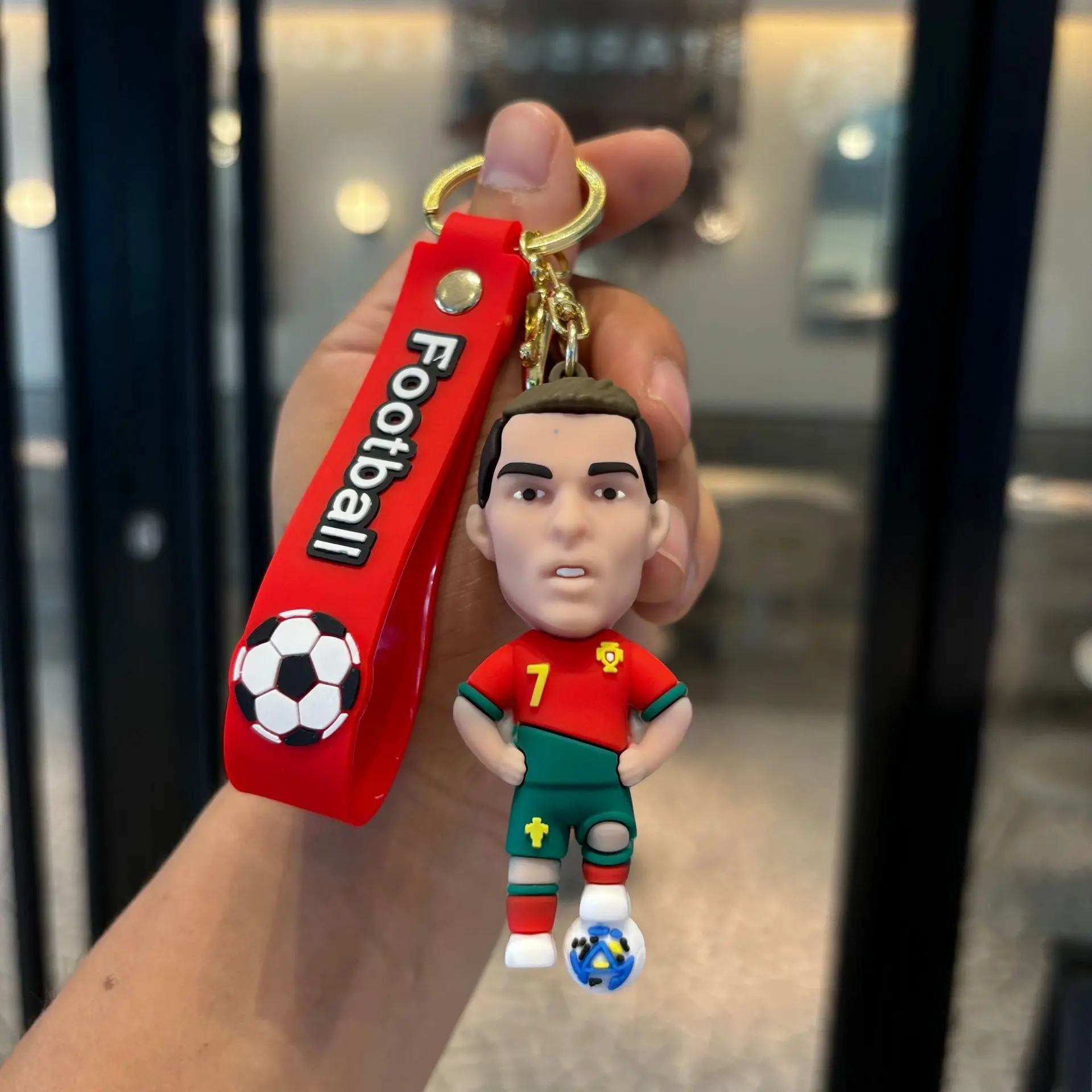 Figuritas De Estrellas De Fútbol De Dibujos Animados, Llaveros, Adornos Para Mochilas