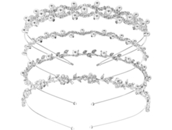 Lot De 4 Bandeaux De Mariage En Strass Y Perles, Accesorios Cheveux Confortables Para Femmes
