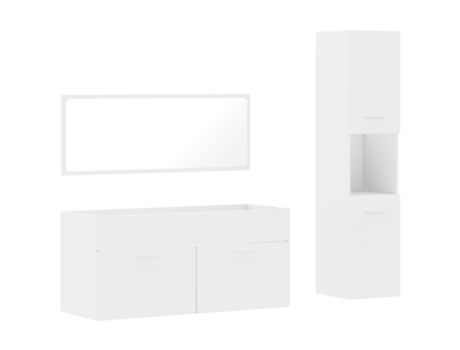 Conjunto 3 de muebles de baño VIDAXL madera contrachapada blanco