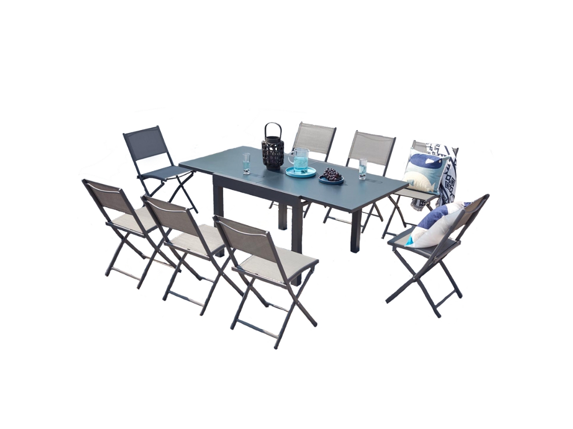 Conjunto de Refeição CONCEPT U Cualica Aluminio 8P Gris Oscuro