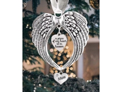 Colgante de alas de ángel, regalo conmemorativo para decorar el árbol de Navidad para madre, padre, abuelo y abuela. Hengjian