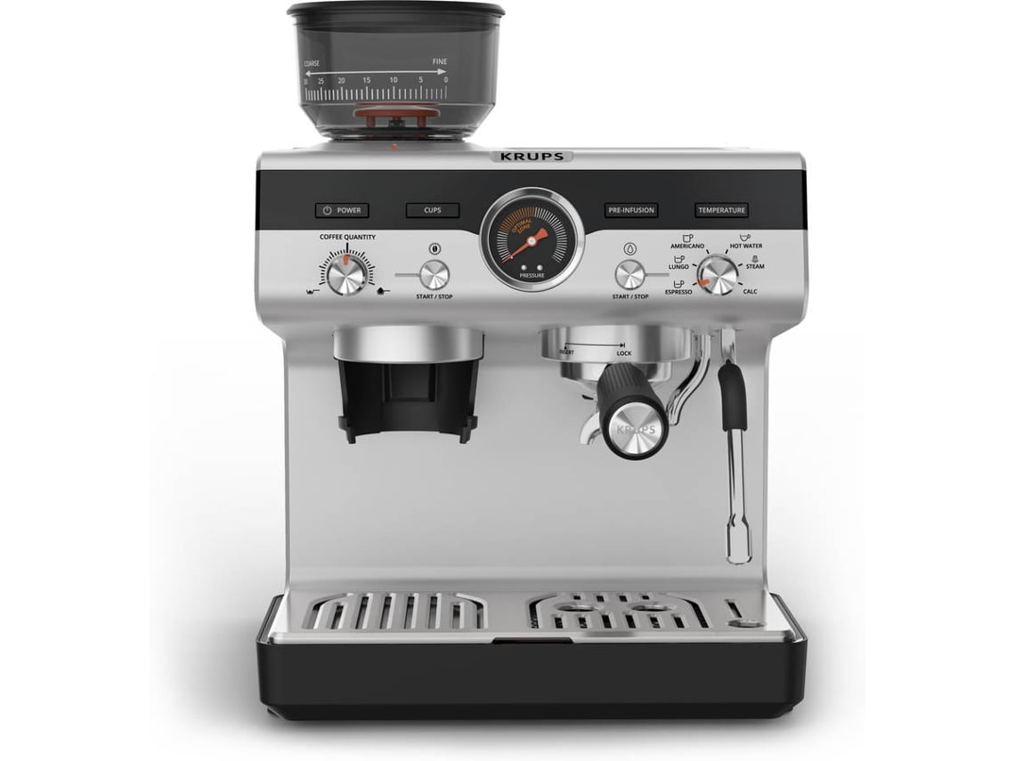 Máquina de Café Manual KRUPS Precision XP801T10 (15 Bar - Molinillo integrado)  