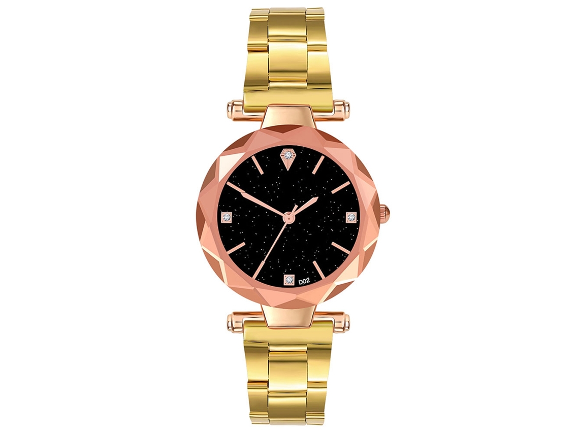 Reloj De Pulsera De Cuarzo Casual De Moda Para Mujer Zhoulianfa Con Diamantes De Imitación, Aleación De Oro.