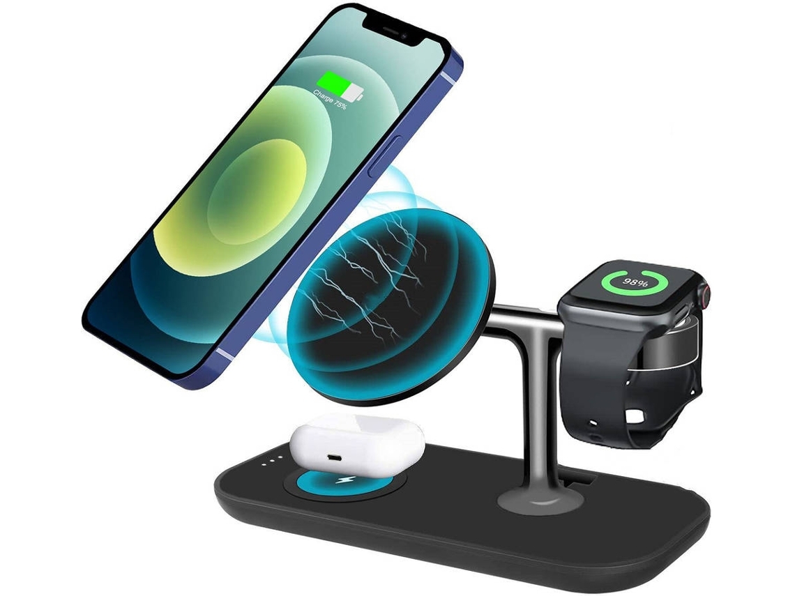 Estación de Carga Sem Rápido Par para iPhone 13 YIZHOOD Negro