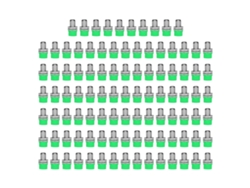 100 Unidades De Conectores Banana De 4 Mm Con Terminales Para Equipos Electrónicos Industriales (color Verde)