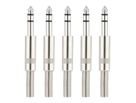 Substituição 5-Pack plugue macho 3 polos estéreo 6