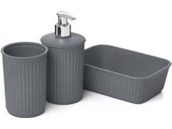 Conjunto de Baño TATAY Baobab (Gris - Plástico - 17 x 11.3 x 16.5 cm)