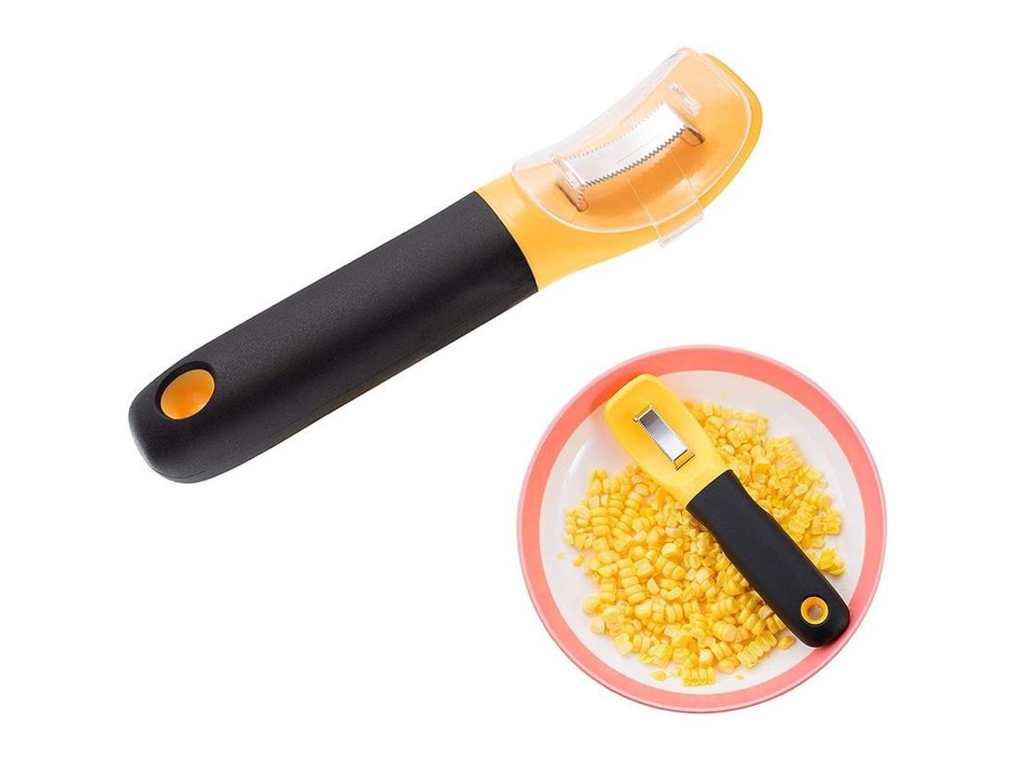 Pelador de maíz profesional Rebe-linjou, herramienta de 2 piezas para pelar maíz con mango antideslizante.