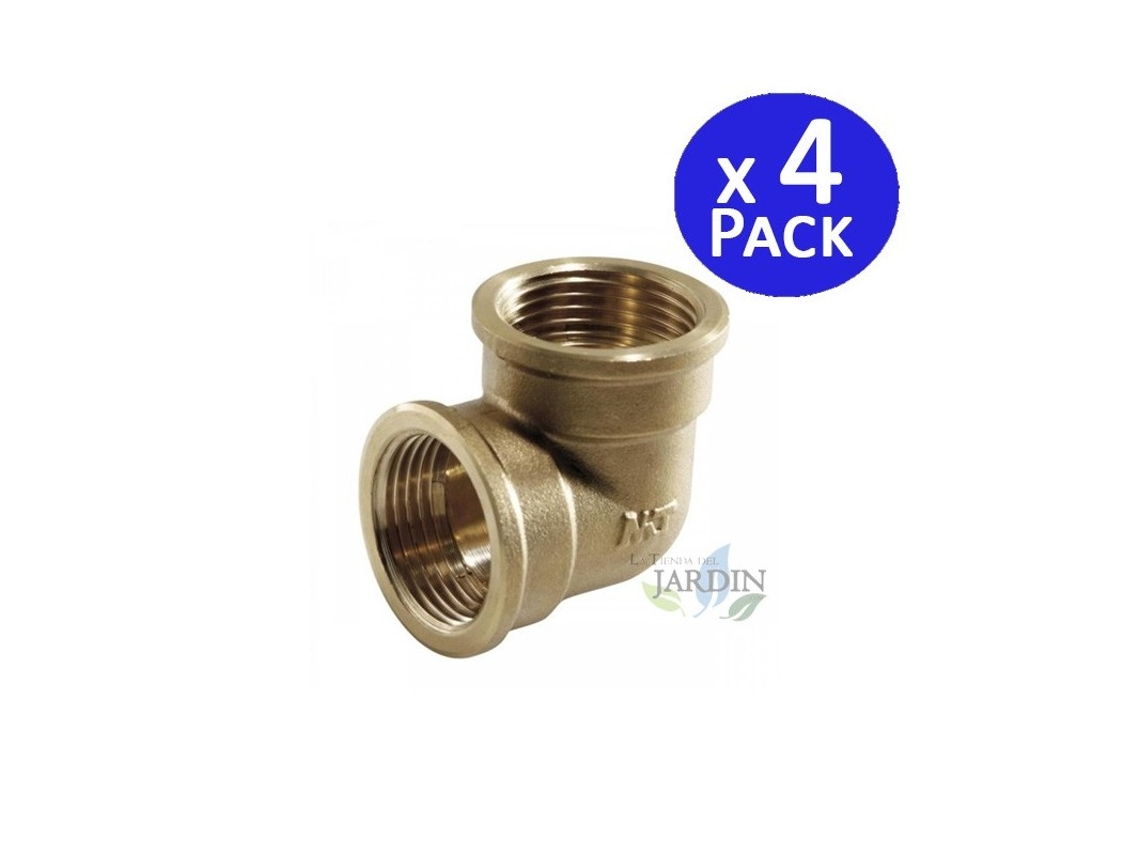 4 X Codo Hembra Hembra 2 Latón SUINGA