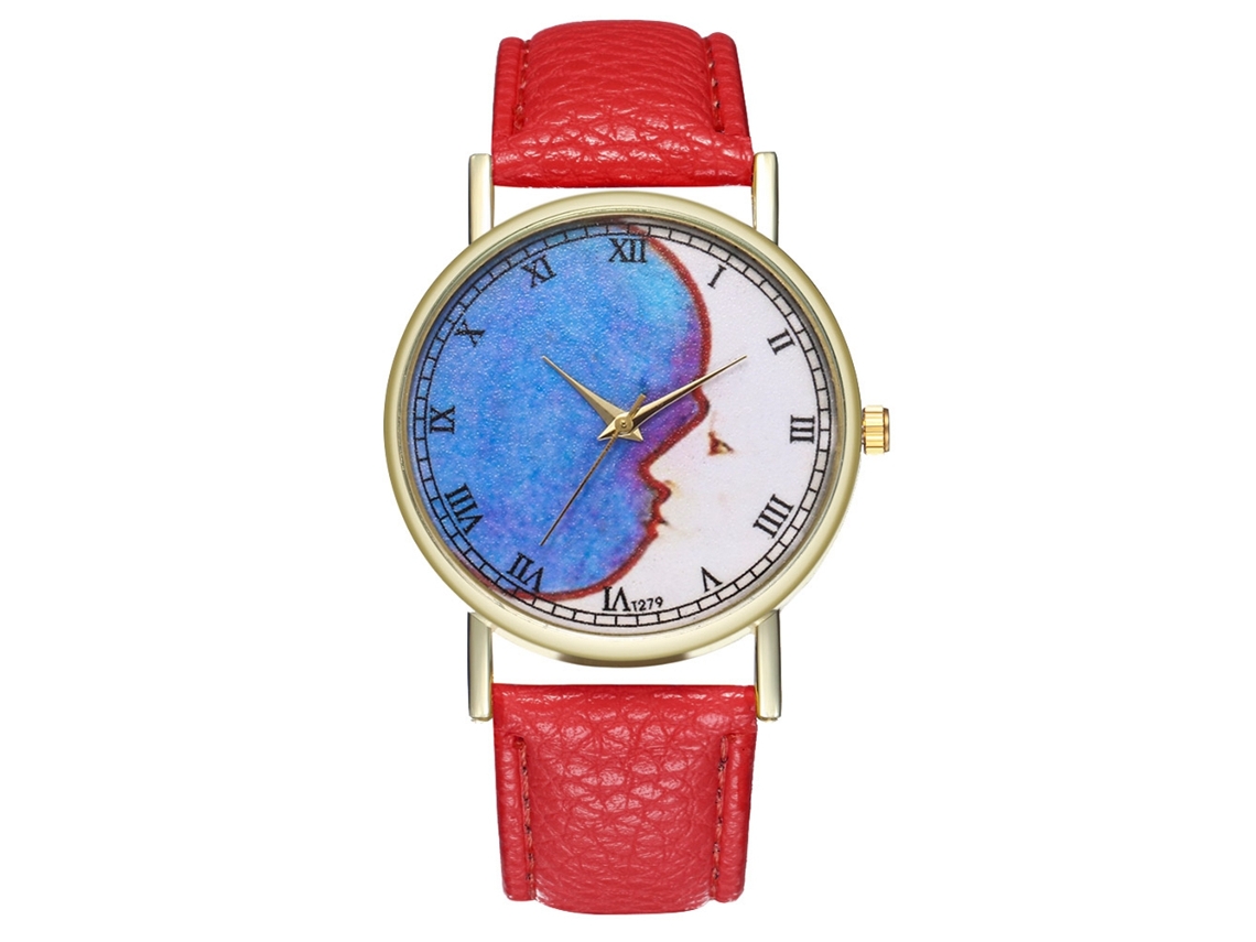 Reloj De Cuarzo Elegante Unisex Casual Fashion Regalo (rojo)