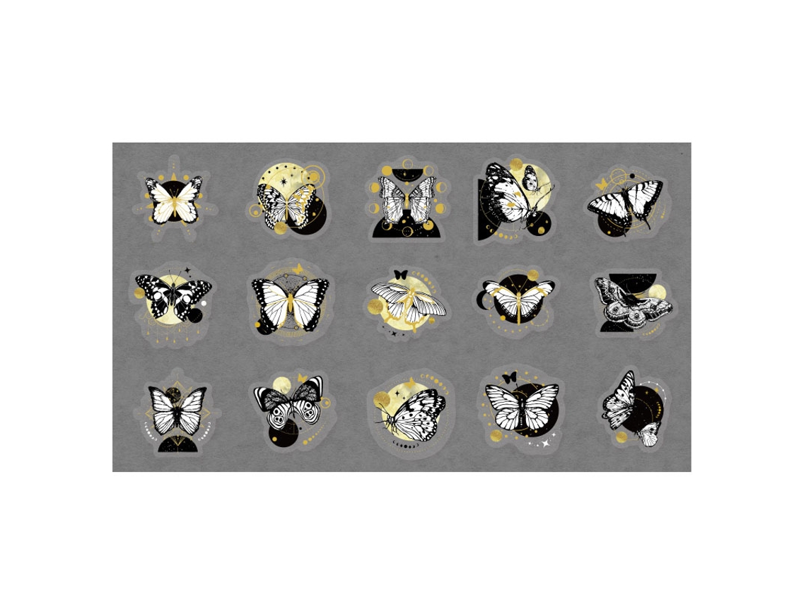 30 pegatinas láser doradas para mascotas, pegatinas manuales para manualidades, material de decoración para álbumes de recortes, pegatinas de mariposa