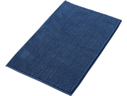 Alfombrilla antideslizante - Se puede combinar con otras alfombrillas - De chenilla lavable - Para ducha, bañera e inodoro - Azul - 40x60cm