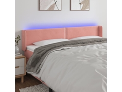 Cabecero Con Led De Terciopelo Rosa 203x16x78/88 Cm