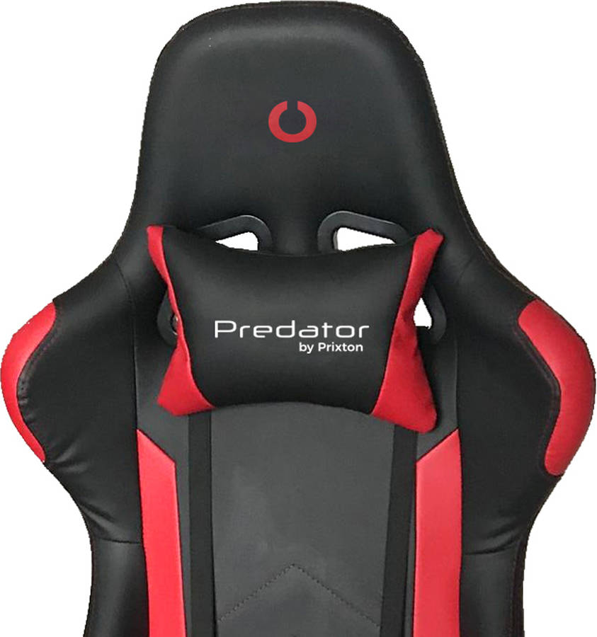 Prixton Predator Gaming chair silla altura y ajustables reclinable 180º fabricado en metal espuma de alta cervical incluido rojo hasta 140 kg elevador gas clase 3 lumbar escritorio pvc 10r reposabrazos2d