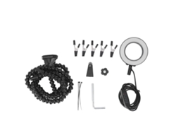 Soldador Auxiliar Con 5 Pinzas Y Lupa Usb 3x Con Luces Ajustables, Color Negro.