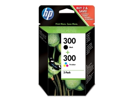 Paquete de Ahorro de 2 Cartuchos de Tinta Original Hp 300 Negro/Tri-Color