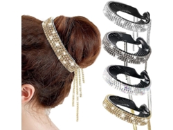 Pinzas Antideslizantes Para El Cabello Con Pedrería Brillante, Estilo Media Bola, Accesorios Para El Cabello Con Piedras.