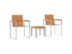 Maison Exclusive - Tumbona 3 Pcs Marrón Madera De Acacia Sólida