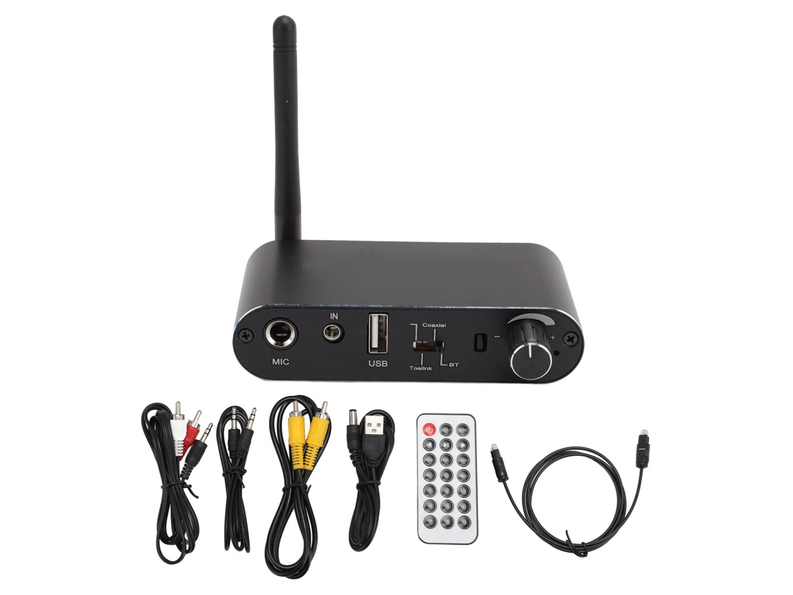 Convertidor De Audio Digital A Analógico Con Entradas Óptica, Coaxial, Aux, Usb, Bluetooth Y De Micrófono.